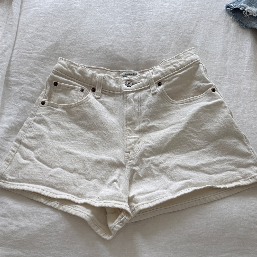 Abercrombie white denim shorts